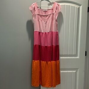 Size L color block midi dress (never worn but has a small run see pic)